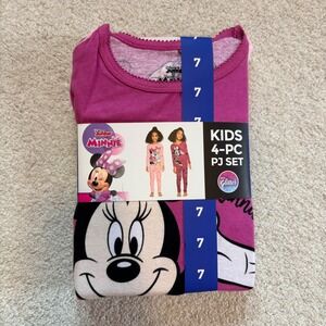 Disney Pajama Set Minnie Mouse Daisy Duck Kids NEW Size 7 Pink Long Sleeve 4pc